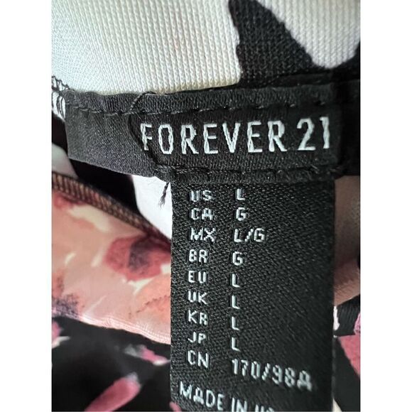 Forever 21 Black Cream Pink High Neckline Sleeveless Mini Dress Large - Picture 4 of 8